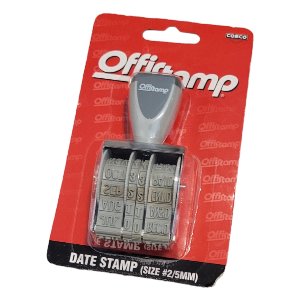 NWT Adjustable Rubber Ink Date Stamp Imprints Date and Phrases, Easy to Use
